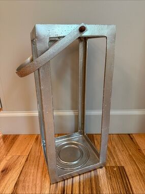 Threshold Rustic Silver Metal Candle Lantern Indoor Outdoor